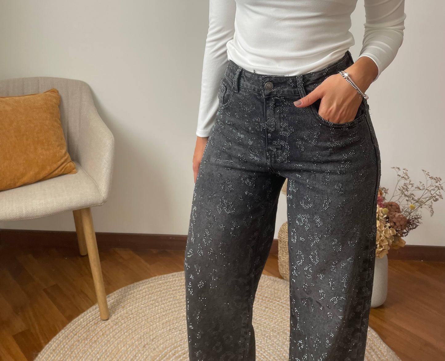 JEANS GLITTER LEO