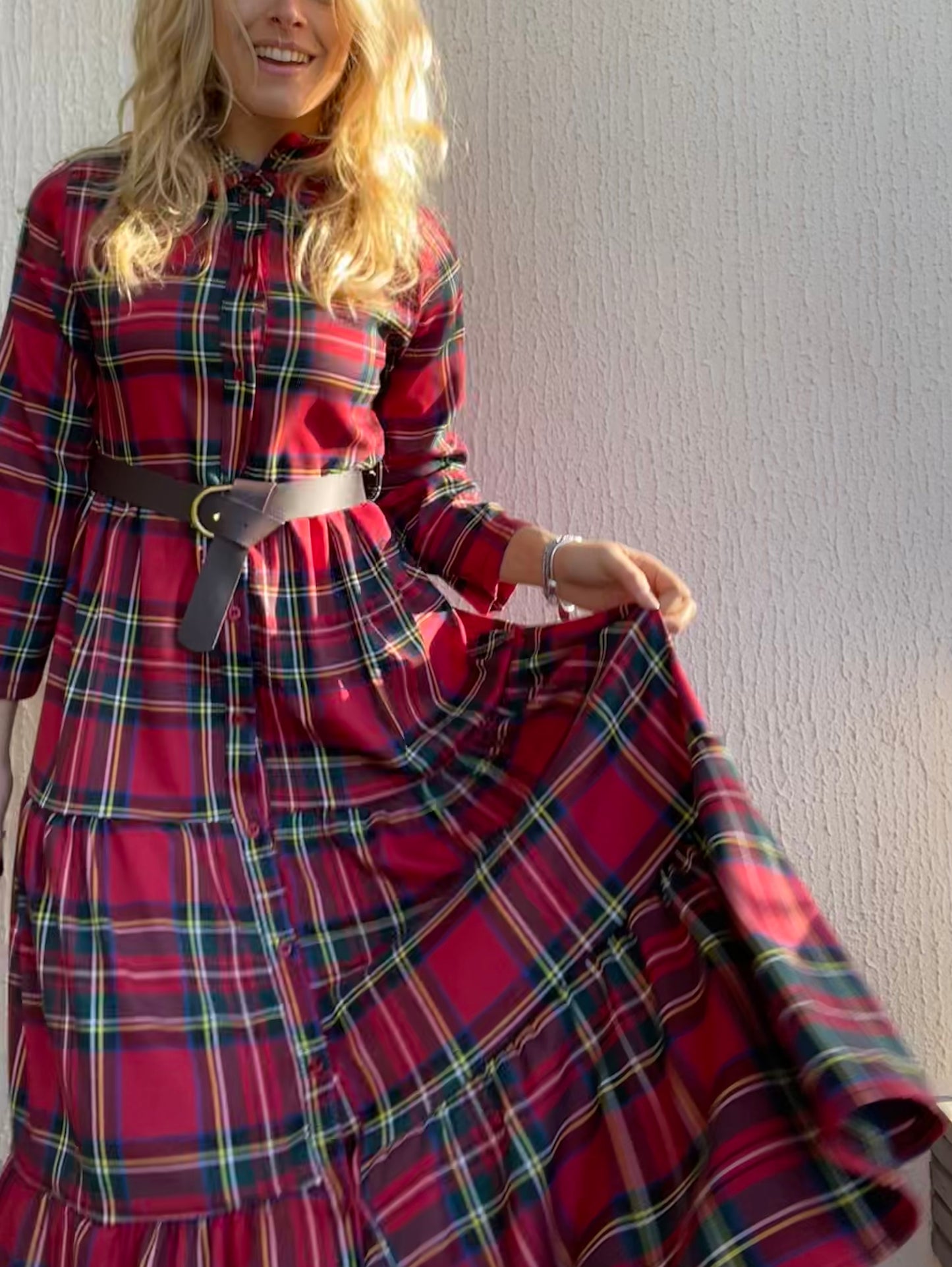 ABITO LUNGO TARTAN